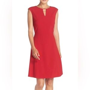 Tahari Levine fit-and-flare stretch dress - Lipstick Red - Size 12